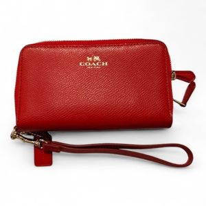 Coach Zipped Wristlet - Red